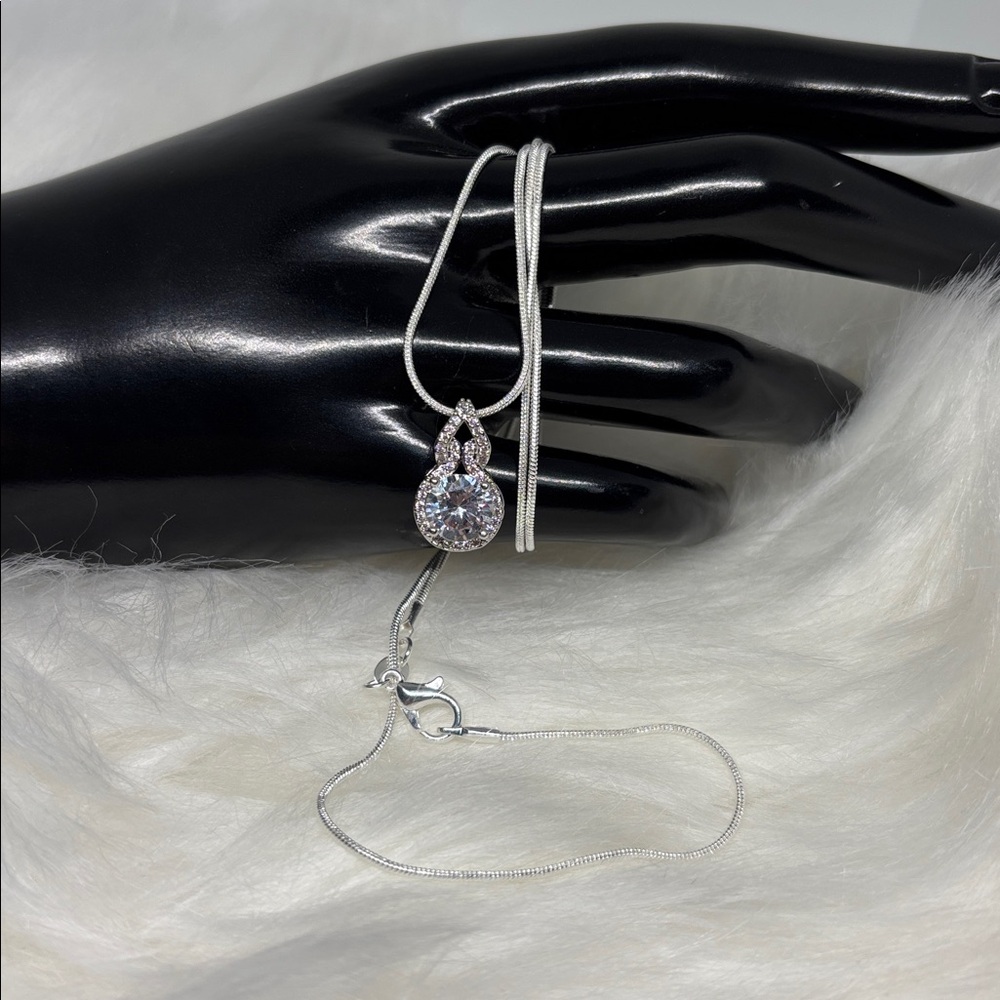4ct Moissanite in Sterling Silver Necklace